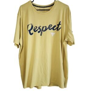Under Armor Shirt Mens XXL Yellow Graphic Dwayne Johnson Respect Rock Graphic